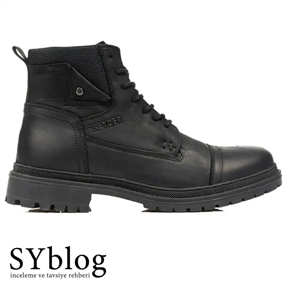 Greyder Deri Siyah Outdoor Bot Greyder Deri Siyah Outdoor Bot